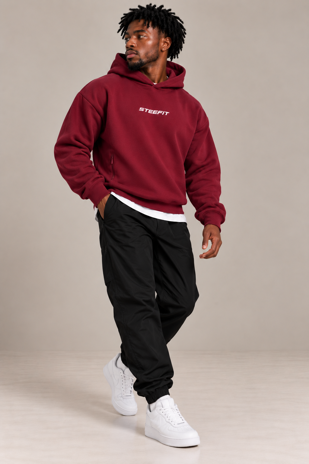 STEEFIT BWD Hoodie in de kleur Bordeaux