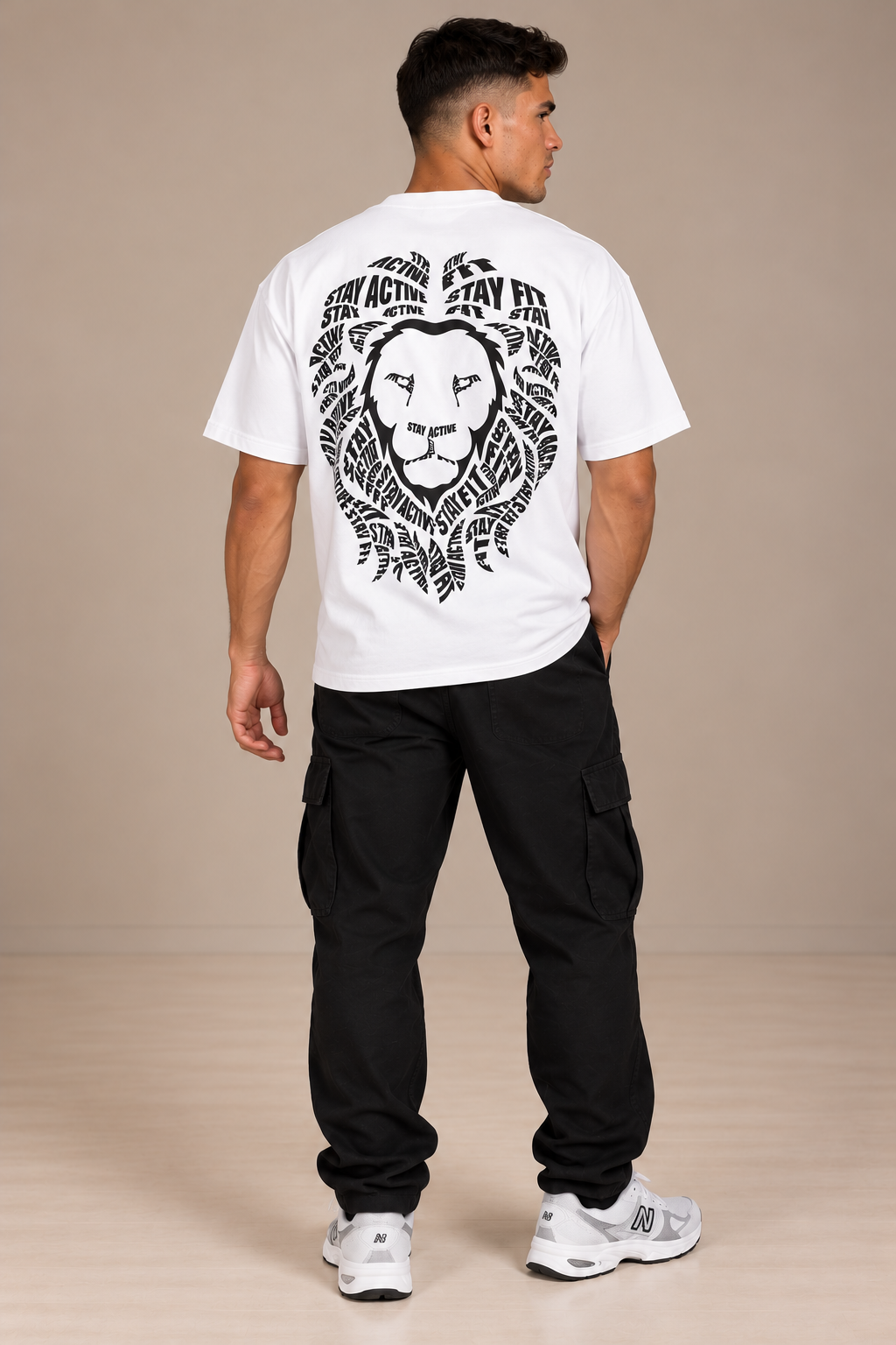 STEEFIT Lion Power Oversized T-shirt in de kleur Wit