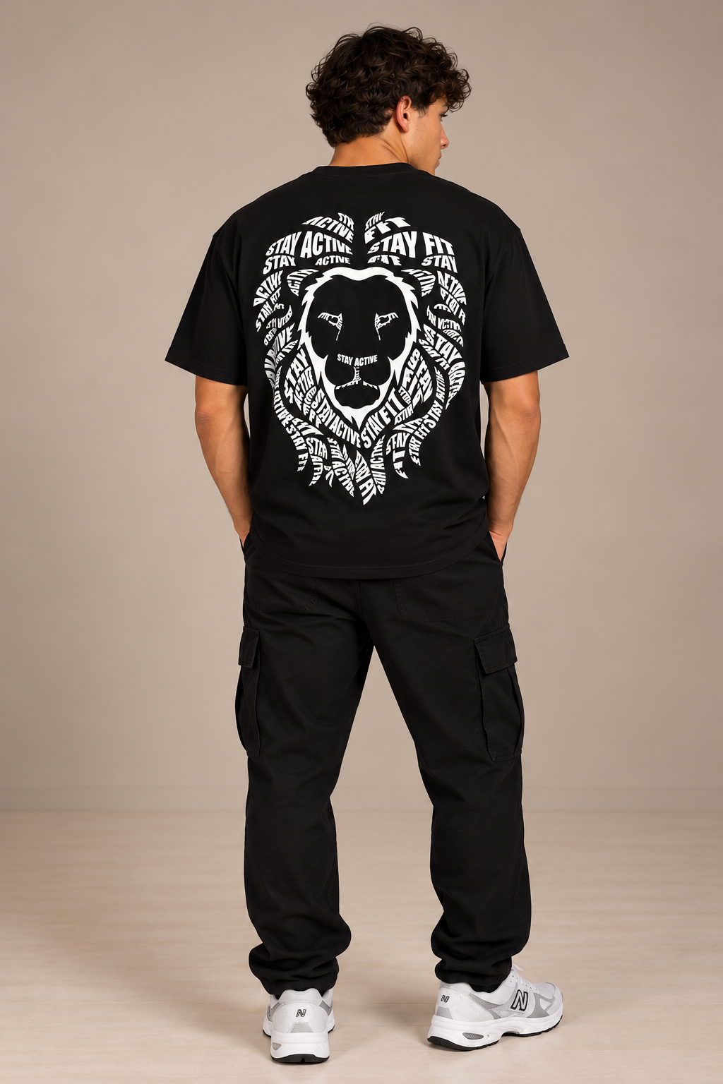 STEEFIT Lion Power Oversized T-shirt in de kleur Zwart