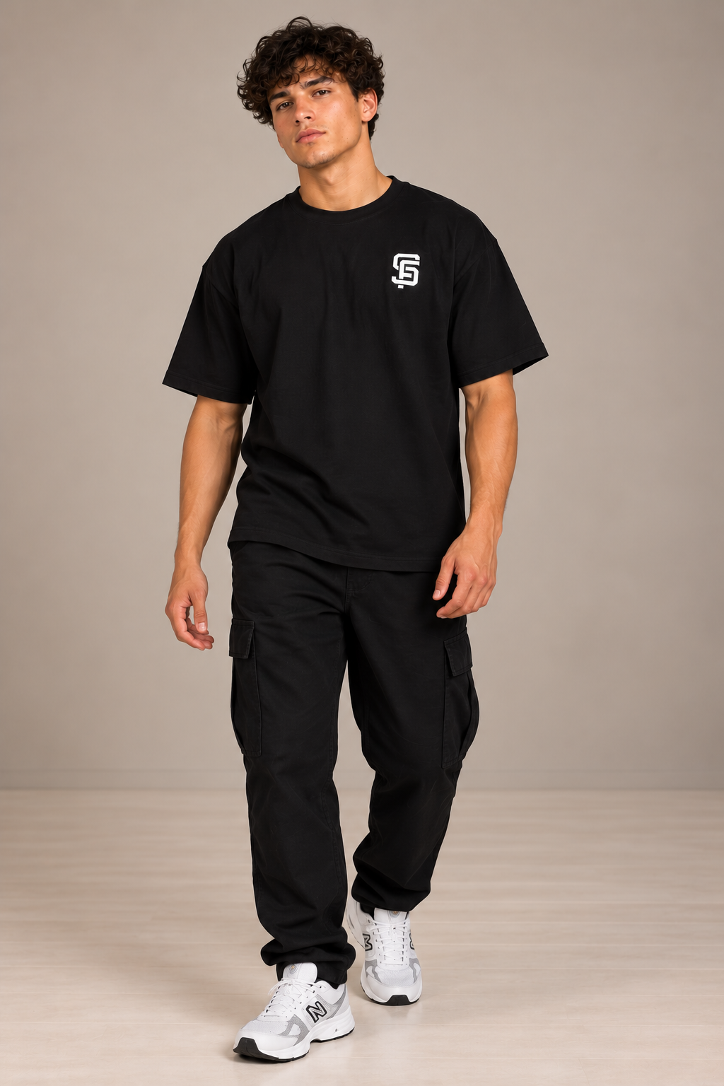 STEEFIT Lion Power Oversized T-shirt in de kleur Zwart