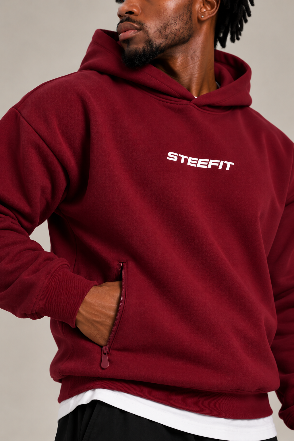 STEEFIT BWD Hoodie in de kleur Bordeaux