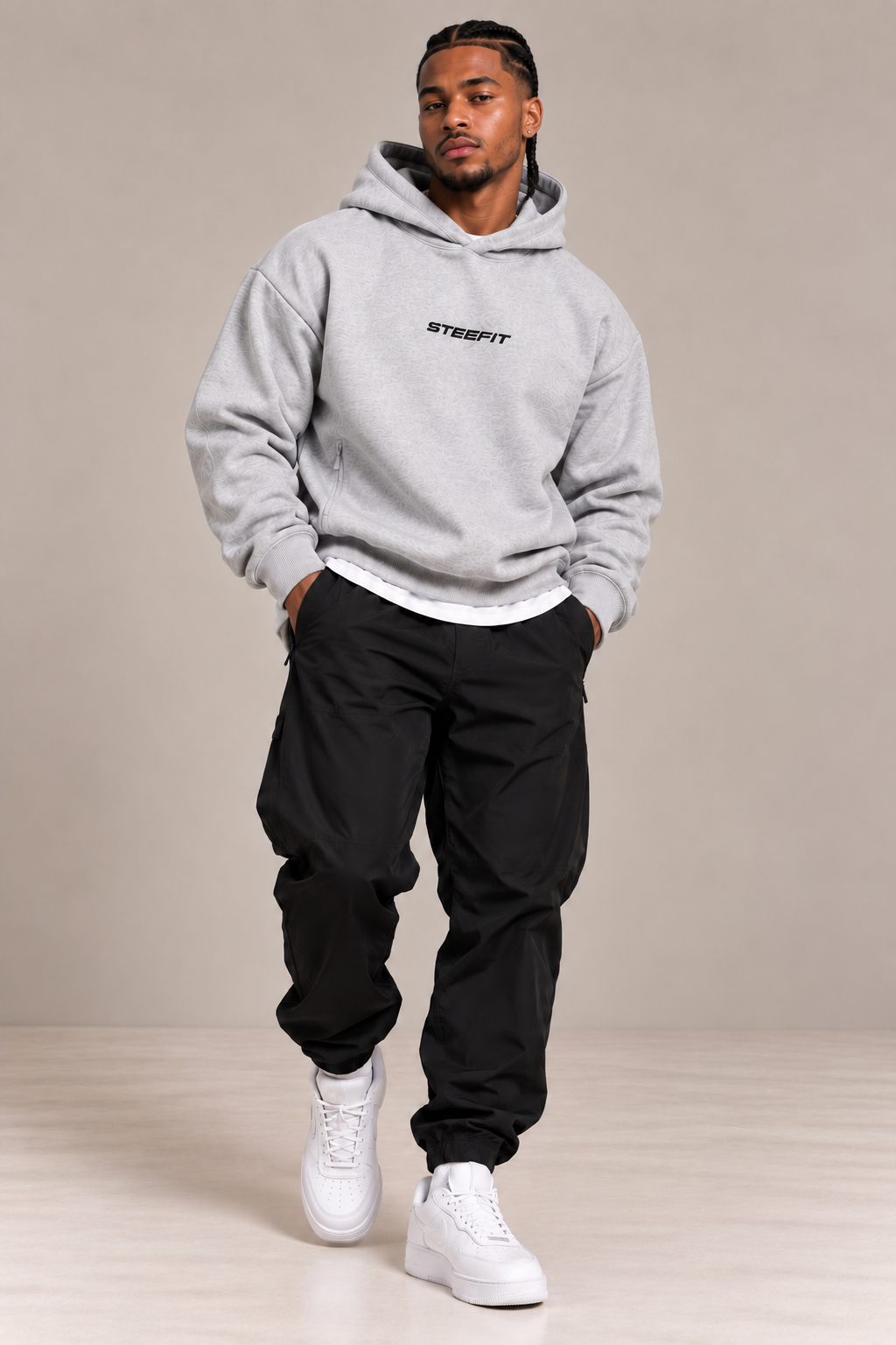 STEEFIT BWD Hoodie in de kleur Grijs