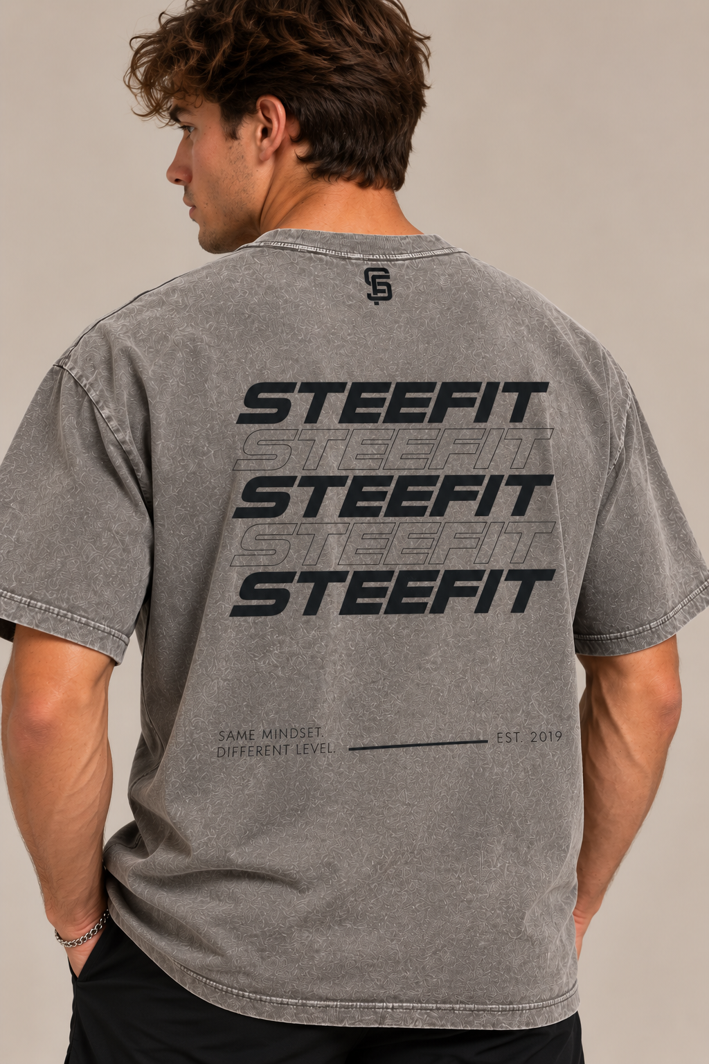 STEEFIT Mindset T-shirt in de kleur Grijs